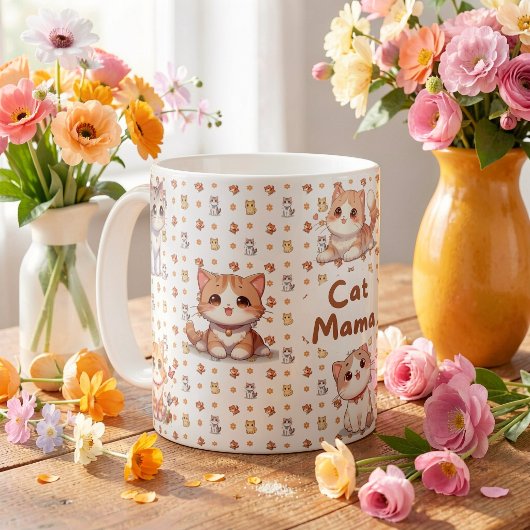 Taza de café Cat Mama コーヒーマグカップ