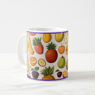 taza de café con diseño de frutas コーヒーマグカップ