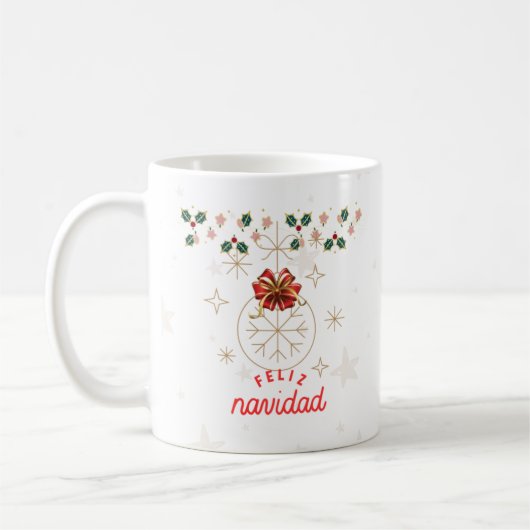 "Taza de café con diseño navideño elegante" コーヒーマグカップ (左)