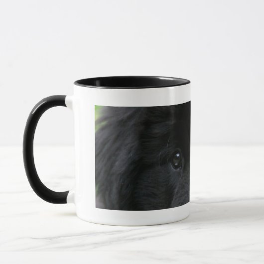 Taza de café con ojos de perro negro マグカップ (左)