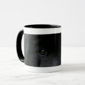 Taza de café con ojos de perro negro マグカップ (正面左)