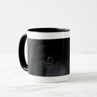 Taza de café con ojos de perro negro マグカップ