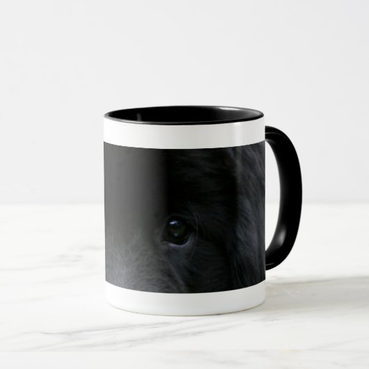 Taza de café con ojos de perro negro マグカップ (正面右)