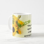 Taza de cafe diseño girasol y frace motivadora  コーヒーマグカップ (正面左)