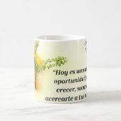 Taza de cafe diseño girasol y frace motivadora  コーヒーマグカップ (中央)