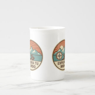 Taza de Café Explora Tu Mundo ボーンチャイナマグカップ