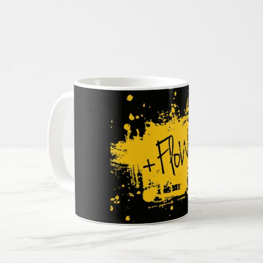 Taza de Cafe +Flow en negro コーヒーマグカップ (正面左)