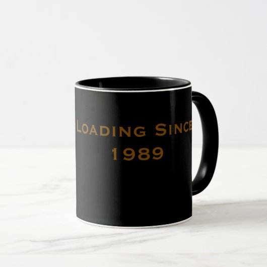 Taza de Café Negra 'Loading Since 1989' マグカップ (正面右)