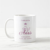 Taza De Café Romántico equipo de novias en tonos r コーヒーマグカップ (左)