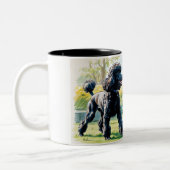 Taza de cerámica con dos caniches juguetones  ツートーンマグカップ (左)