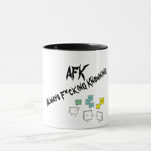 Taza de Cerámica Negra Mate 'AFK' (Always F*cking  マグカップ (中央)