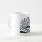 Taza de Coche Deportivo con Mandalas コーヒーマグカップ (正面左)