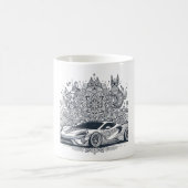 Taza de Coche Deportivo con Mandalas コーヒーマグカップ (中央)