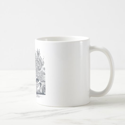 Taza de Coche Deportivo con Mandalas コーヒーマグカップ (右)