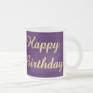 Taza De Cristal Esmerilado Happy birthday フロストグラスマグカップ