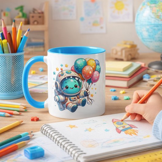 Taza de Cumpleaños Astronauta con Globos マグカップ