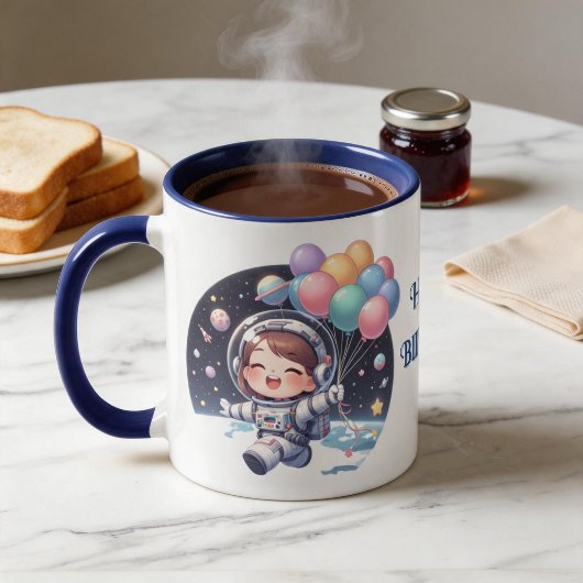 Taza de Cumpleaños Astronauta con Globos マグカップ