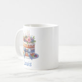 Taza de cumpleaños personalizable コーヒーマグカップ (正面左)