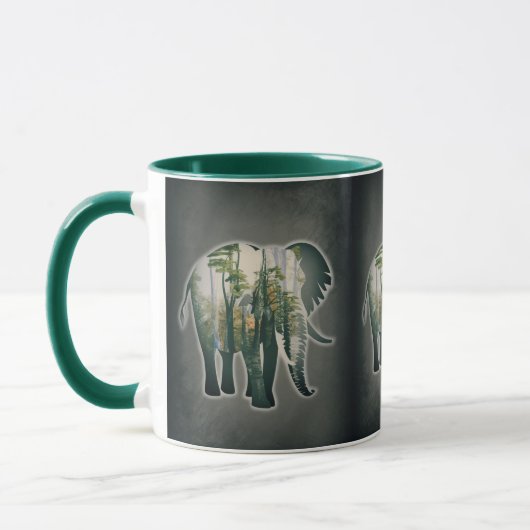 Taza de Elefantes en el bosque. Naturaleza. マグカップ (左)