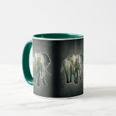 Taza de Elefantes en el bosque. Naturaleza. マグカップ (正面左)