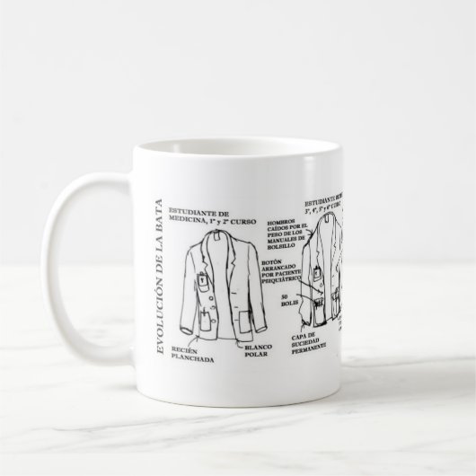 Taza de evolución de la bata de medico コーヒーマグカップ (左)
