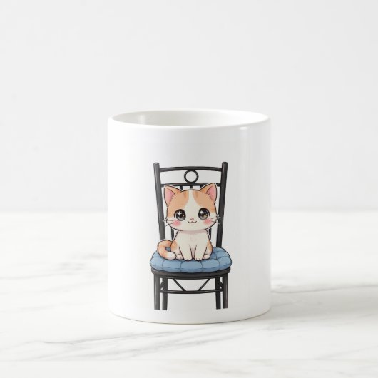 Taza de Gatito Kawaii Jefe con Ojitos Brillantes コーヒーマグカップ (中央)
