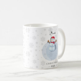 Taza de muñeco de nieve de Navidad personalizada コーヒーマグカップ