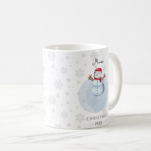 Taza de muñeco de nieve de Navidad personalizada コーヒーマグカップ (正面右)