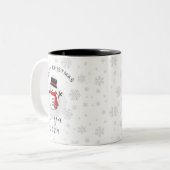 Taza de muñeco de nieve navideño personalizada ツートーンマグカップ (正面左)