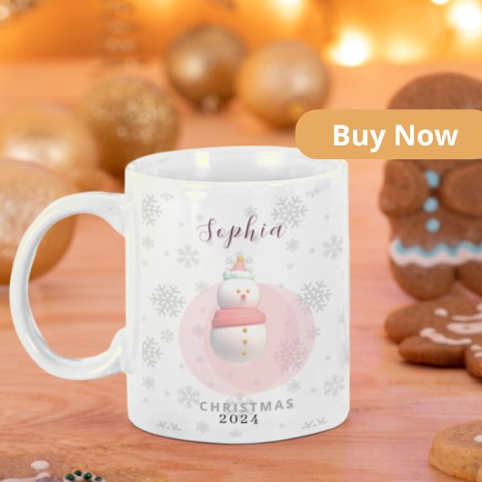 Taza de muñeco de nieve navideño personalizada ツートーンマグカップ