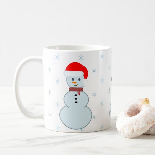 Taza de Navidad con tres hombres de nieve コーヒーマグカップ (ドーナツ)
