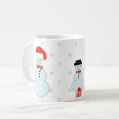 Taza de Navidad con tres hombres de nieve コーヒーマグカップ (正面左)