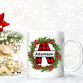 "Taza de navidad personalizada con letra A" コーヒーマグカップ