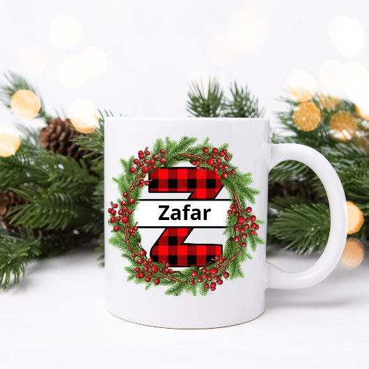 "Taza de navidad personalizada con letra Z" コーヒーマグカップ