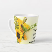 Taza de porcelana diseño de girasol y frace 