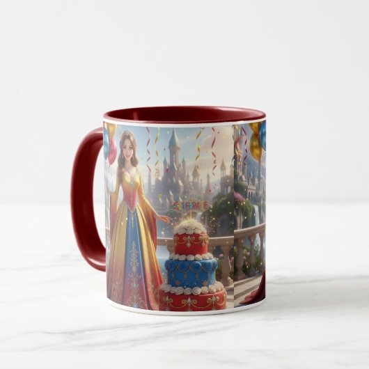 Taza de Princesa – Diseño de Cumpleaños con Pastel マグカップ (正面左)