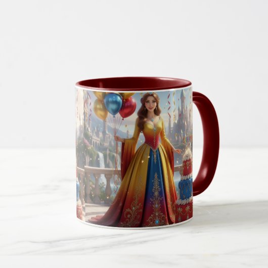 Taza de Princesa – Diseño de Cumpleaños con Pastel マグカップ (正面右)