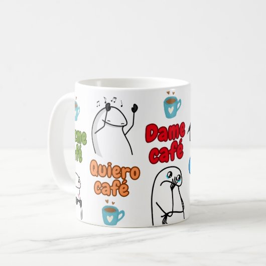 Taza de quiero café 11 onzas コーヒーマグカップ (正面左)