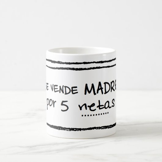 Taza de "Se vende madre por 5 netas" コーヒーマグカップ (中央)