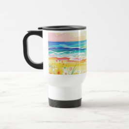 Taza de viaje mar y flores  トラベルマグ