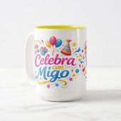 Taza de Viaje y de Regalo con Diseño “Celebra Conm ツートーンマグカップ (正面左)