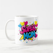Taza día de las madres Super mama コーヒーマグカップ (左)