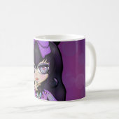 Taza diseño Kuromi fanart rostro コーヒーマグカップ (正面右)