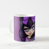 Taza diseño Kuromi fanart rostro コーヒーマグカップ (正面左)