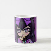 Taza diseño Kuromi fanart rostro コーヒーマグカップ (中央)
