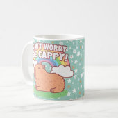 Taza Don't Worry Be Cappy Capibara Carpincho コーヒーマグカップ (正面左)