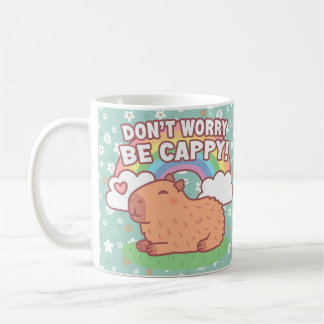 Taza Don't Worry Be Cappy Capibara Carpincho コーヒーマグカップ