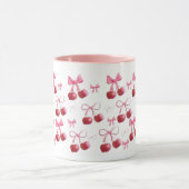 Taza estética de cerezas y lazos  マグカップ (中央)