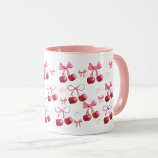 Taza estética de cerezas y lazos  マグカップ