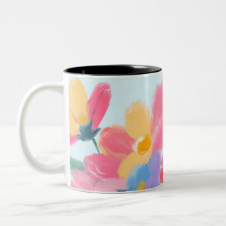 Taza floreada y chic ツートーンマグカップ